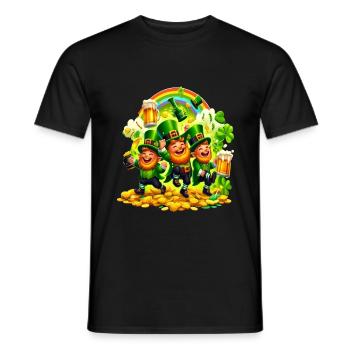 Lutin-arc-en-ciel (Lutin-du-Irlandais - T-shirt homme - noir - Devant - AI Model Male 178 light (178cm)