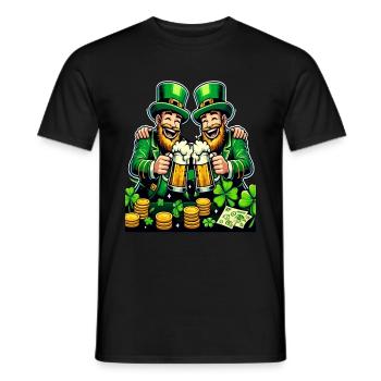 Porter un toast au lutin (lutin irlandais) - T-shirt homme - noir - Devant - AI Model Male 178 light (178cm)