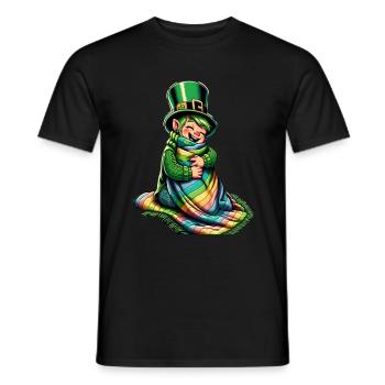 Cozy Leprechaun (Irish Leprechaun) - Men's T-Shirt - black - Front - AI Model Male 178 light (178cm)