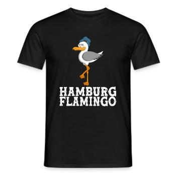 Hamburg Flamingo Möwe Moin Norden HH - Männer T-Shirt - Schwarz - Vorne - AI Model Male 178 light (178cm)