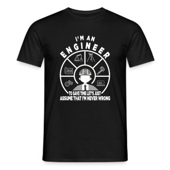 Engineer Profession Civil Engineer Civil Engineer Study - Men's T-Shirt - black - Front - AI Model Male 178 light (178cm)