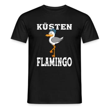 Möwe Flamingo Küste Vogel Meer Strand Wasser - Männer T-Shirt - Schwarz - Vorne - AI Model Male 178 light (178cm)