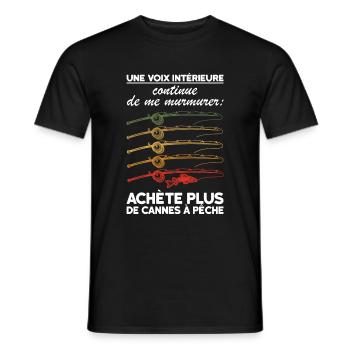 Humour Canne à Pêche Achète Plus - T-shirt homme - noir - Devant - AI Model Male 178 light (178cm)