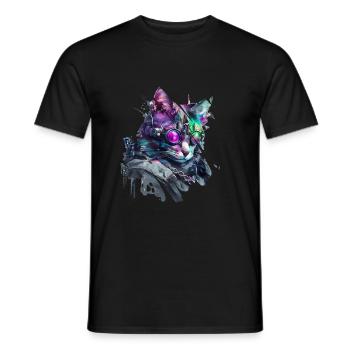 Moderne Katze - Männer T-Shirt - Schwarz - Vorne - AI Model Male 178 light (178cm)
