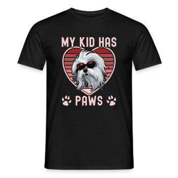 Maltese Dog Mom - My Kid Has Paws - Motherday - Men's T-Shirt - black - Front - AI Model Male 178 light (178cm)