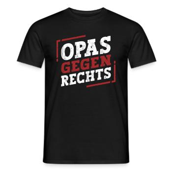 Opas Gegen Rechts - Männer T-Shirt - Schwarz - Vorne - AI Model Male 178 light (178cm)