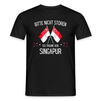 Bitte Nicht Stören Ich Träume Von Singapur - Männer T-Shirt - Schwarz - Vorne - AI Model Male 178 light (178cm)