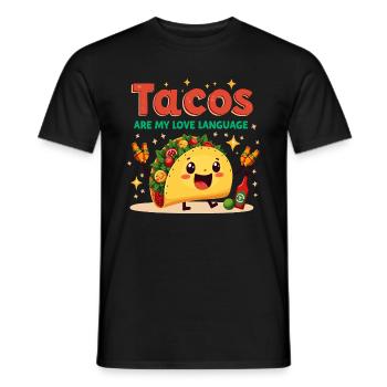 Tacos Love Language Design - T-shirt homme - noir - Devant - AI Model Male 178 light (178cm)