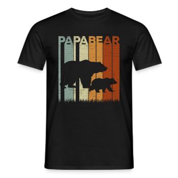 Dad Bear Father Father's Day Retro - Men's T-Shirt - black - Front - AI Model Male 178 light (178cm)