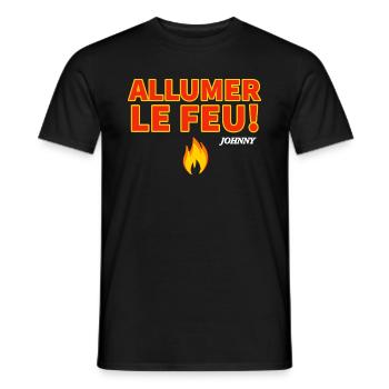Allumer le feu. Fan de Johnny Hallyday - T-shirt homme - noir - Devant - AI Model Male 178 light (178cm)