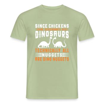 Funny saying Dino Nuggets - Men's T-Shirt - sage - Front - AI Model Male 178 light (178cm)
