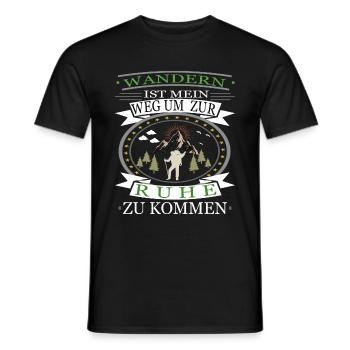 Wandern ist mein weg um zur ruhe zu kommen - Berge - Männer T-Shirt - Schwarz - Vorne - AI Model Male 178 light (178cm)