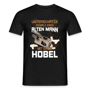 Hobel Tischler Schreiner Holz Alter Mann Geschenk - Männer T-Shirt - Schwarz - Vorne - AI Model Male 178 light (178cm)