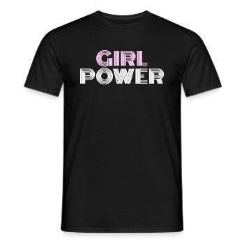 GIRL POWER (vintage Police) - T-shirt homme - noir - Devant - AI Model Male 178 light (178cm)