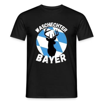 Waschechter Bayer - Boarisch Hirsch - Männer T-Shirt - Schwarz - Vorne - AI Model Male 178 light (178cm)