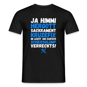 Ja Himmi Hergott - Glump verreckt!!! Lustig Bayern - Männer T-Shirt - Schwarz - Vorne - AI Model Male 178 light (178cm)