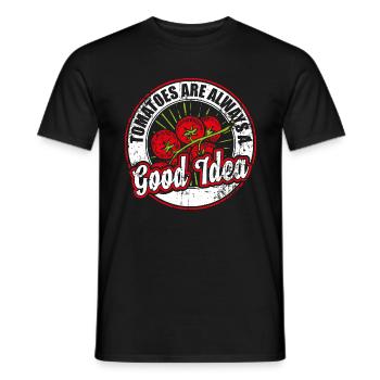 Tomatoes vegetables - Men's T-Shirt - black - Front - AI Model Male 178 light (178cm)