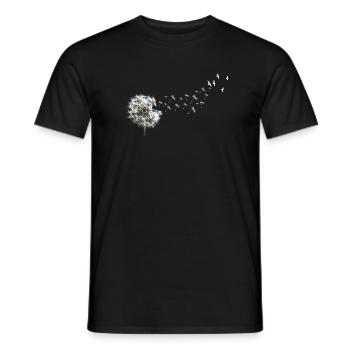 Pissenlit Oiseaux Fleur - T-shirt homme - noir - Devant - AI Model Male 178 light (178cm)
