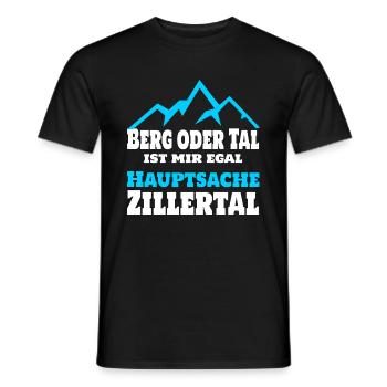 Berg oder Tal ist mir egal, hauptsache Zillertal - Männer T-Shirt - Schwarz - Vorne - AI Model Male 178 light (178cm)