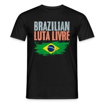 Arts Martiaux Brésiliens Rétro Luta Livre A - T-shirt homme - noir - Devant - AI Model Male 178 light (178cm)
