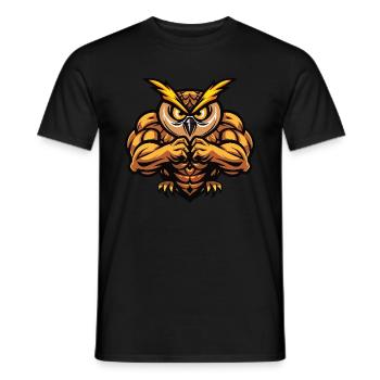 Owl Muscles Musculation - T-shirt homme - noir - Devant - AI Model Male 178 light (178cm)