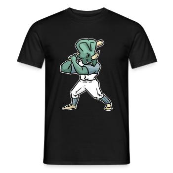 Triceratops Baseball Dinosaur Sport Gift - Men's T-Shirt - black - Front - AI Model Male 178 light (178cm)
