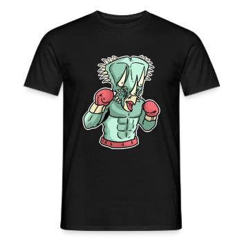 Triceratops Boxer Dinosaur Boxing Sport Gift - Men's T-Shirt - black - Front - AI Model Male 178 light (178cm)