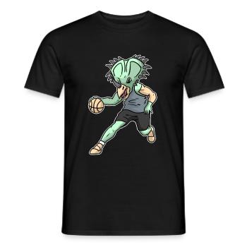 Cadeau de sport de dinosaure de basket-ball de Triceratops - T-shirt homme - noir - Devant - AI Model Male 178 light (178cm)