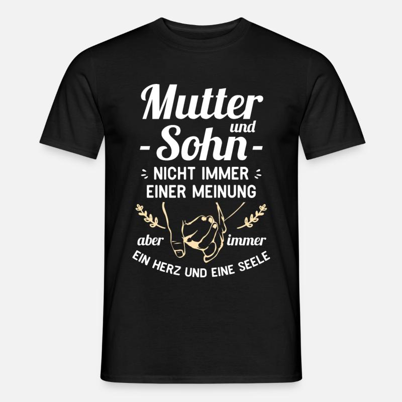 Mutter und Sohn - Ein Herz und eine Seele - Männer T-Shirt - Schwarz