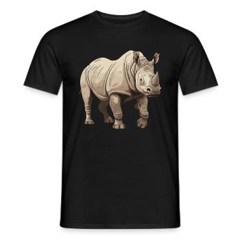Rhinoceros Animal - Men's T-Shirt - black - Front - AI Model Male 178 light (178cm)