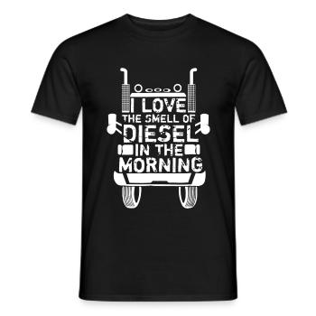 Truck Driver I Love The Smell Of Diesel - Men's T-Shirt - black - Front - AI Model Male 178 light (178cm)
