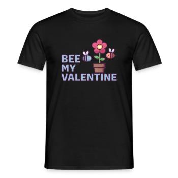 abeille ma valentine - saint valentin - T-shirt homme - noir - Devant - AI Model Male 178 light (178cm)