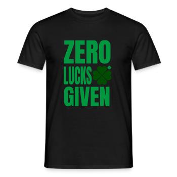 Zero lucks given - St patricks day - Men's T-Shirt - black - Front - AI Model Male 178 light (178cm)