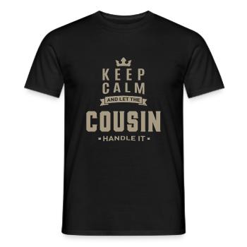 Gardez votre calme cousin - T-shirt homme - noir - Devant - AI Model Male 178 light (178cm)