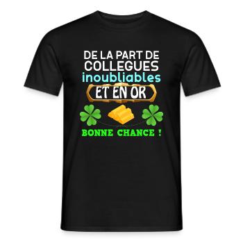 Collègue Départ Humour - T-shirt homme - noir - Devant - AI Model Male 178 light (178cm)