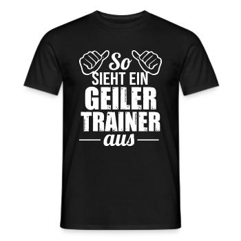 Fußballtrainer Spruch Bester Trainer Fußballcoach - Männer T-Shirt - Schwarz - Vorne - AI Model Male 178 light (178cm)