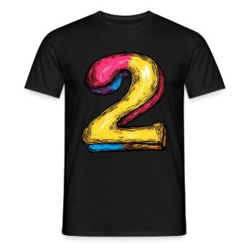 Bande dessinée à 2 chiffres - T-shirt homme - noir - Devant - AI Model Male 178 light (178cm)