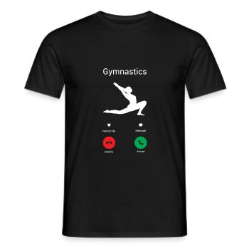 Gymnastics is calling! - Men's T-Shirt - black - Front - AI Model Male 178 light (178cm)
