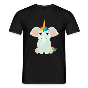 Elephant Unicorn - Männer T-Shirt - Schwarz - Vorne - AI Model Male 178 light (178cm)