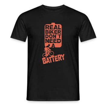 Vélo sans batterie pour les vrais motards - T-shirt homme - noir - Devant - AI Model Male 178 light (178cm)