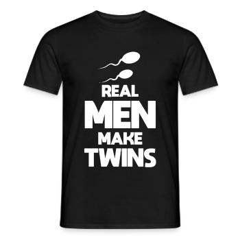Twin becomes father - Men's T-Shirt - black - Front - AI Model Male 178 light (178cm)