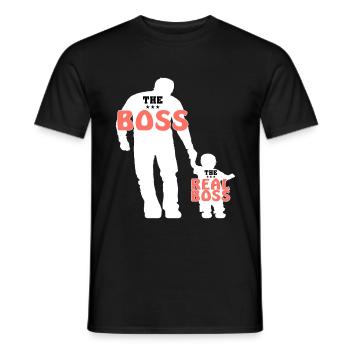 Real boss father and son - Men's T-Shirt - black - Front - AI Model Male 178 light (178cm)