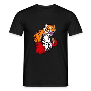 Karate / MMA Fighter - Kampfkunst - Tiger - Männer T-Shirt - Schwarz - Vorne - AI Model Male 178 light (178cm)