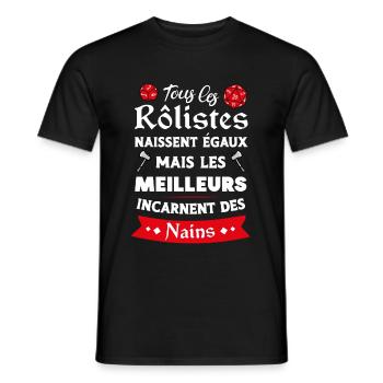 Les meilleurs rôlistes incarnent des nains - T-shirt homme - noir - Devant - AI Model Male 178 light (178cm)