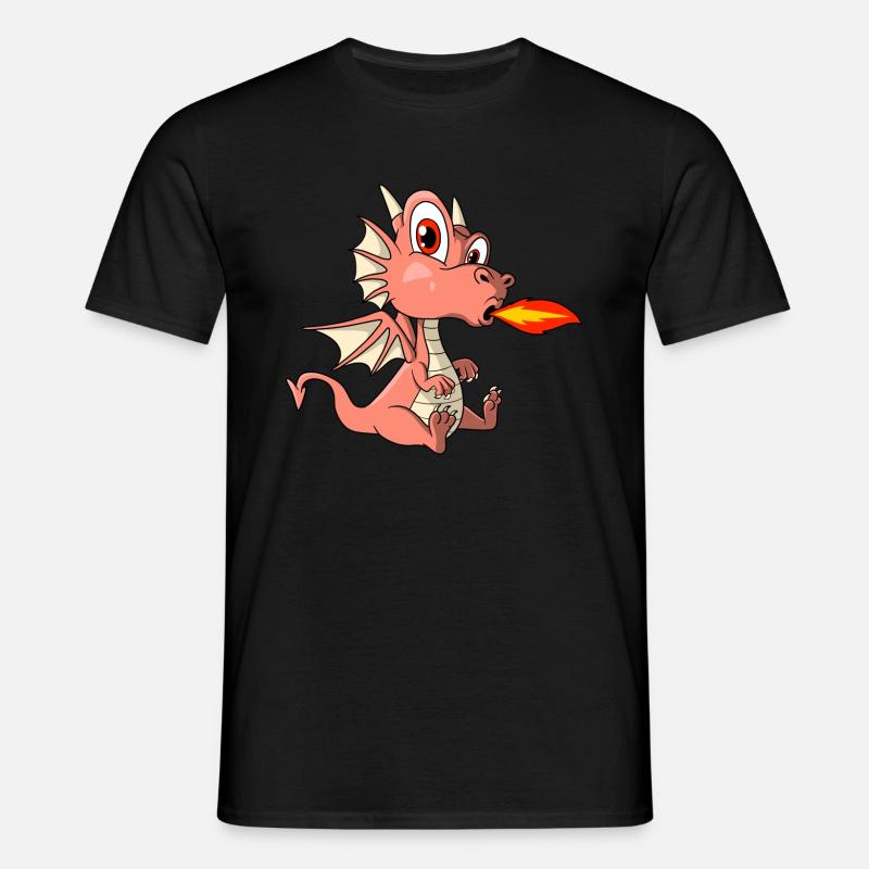 Sød drage spytter ild - T-shirt til herrer - sort
