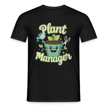 Fun "Plant Manager" design for plant fans - Men's T-Shirt - black - Front - AI Model Male 178 light (178cm)