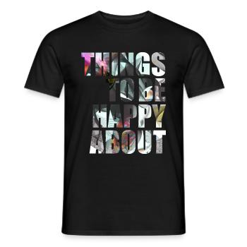 things to be happy about - T-shirt homme - noir - Devant - AI Model Male 178 light (178cm)