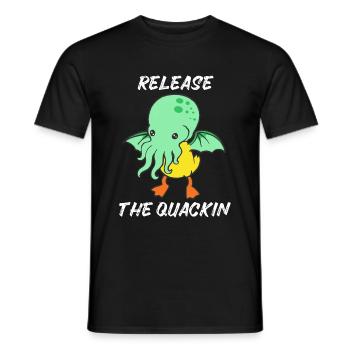 Relâchez le canard de canard Quackin Kraken Cthulhu - T-shirt homme - noir - Devant - AI Model Male 178 light (178cm)