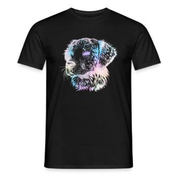 Chien coloré silhouette abstraite chien - T-shirt homme - noir - Devant - AI Model Male 178 light (178cm)