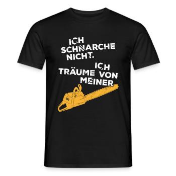 Motorsäge Schnarchen Holzfäller lustiges Geschenk - Männer T-Shirt - Schwarz - Vorne - AI Model Male 178 light (178cm)